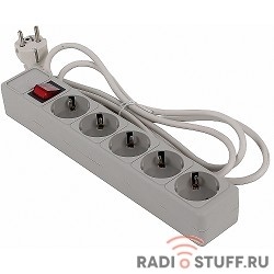 SVEN Фильтр Optima Base 1,8 м (5 розеток) серый, пакет [SV-013974]